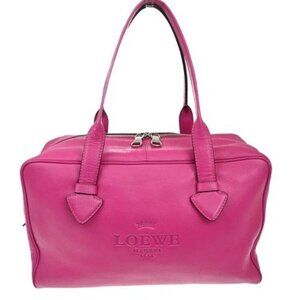 LOEWE LOGO Heritage Shoulder Bag Leather Pink SHW Spain 35TA441